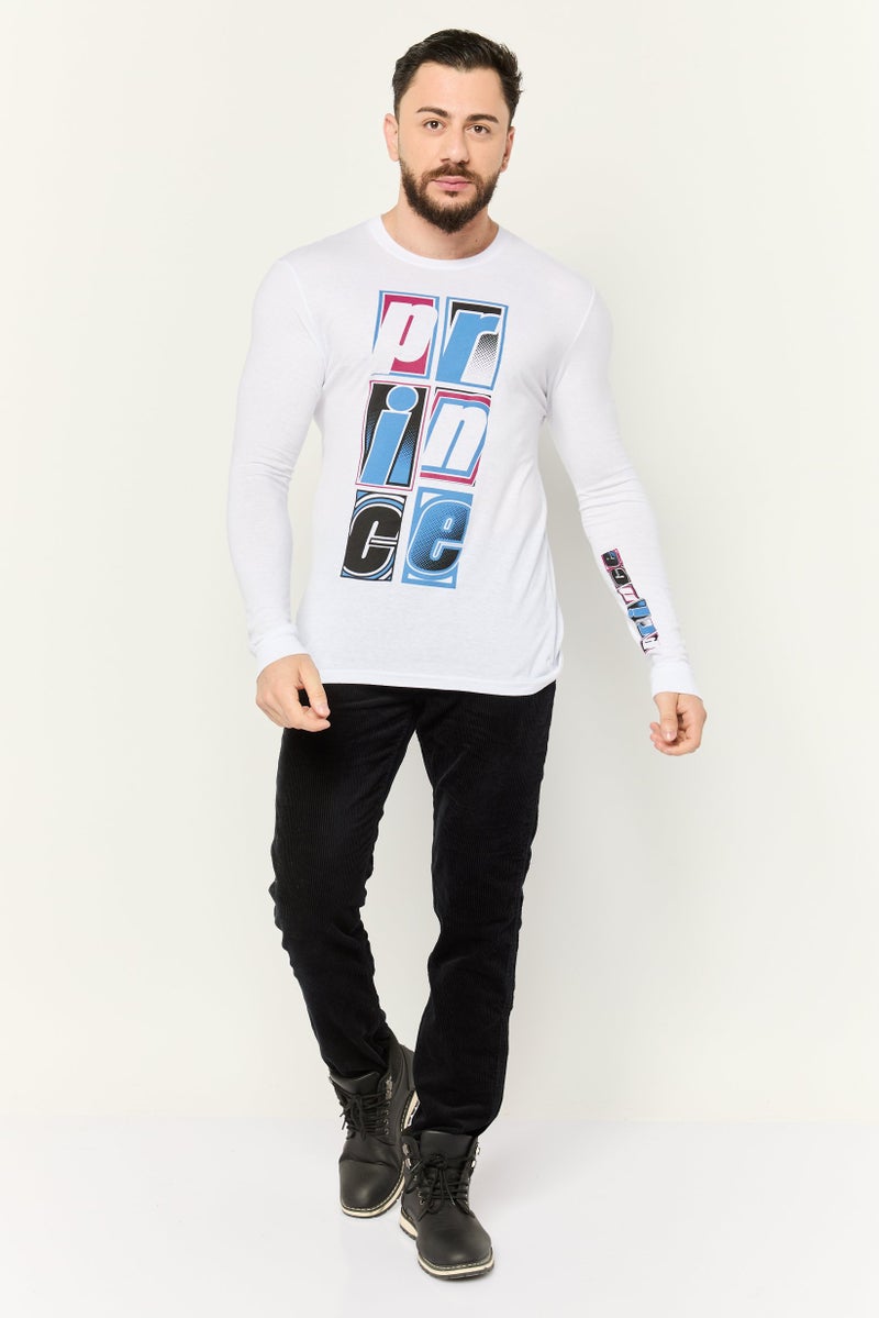 Prince Men Crew Neck Graphic Print Long Sleeves Sweatshirt, White - Image 4